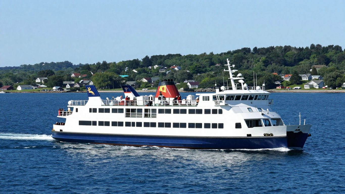 Ferry sailing to Cape Cod on a sunny day.