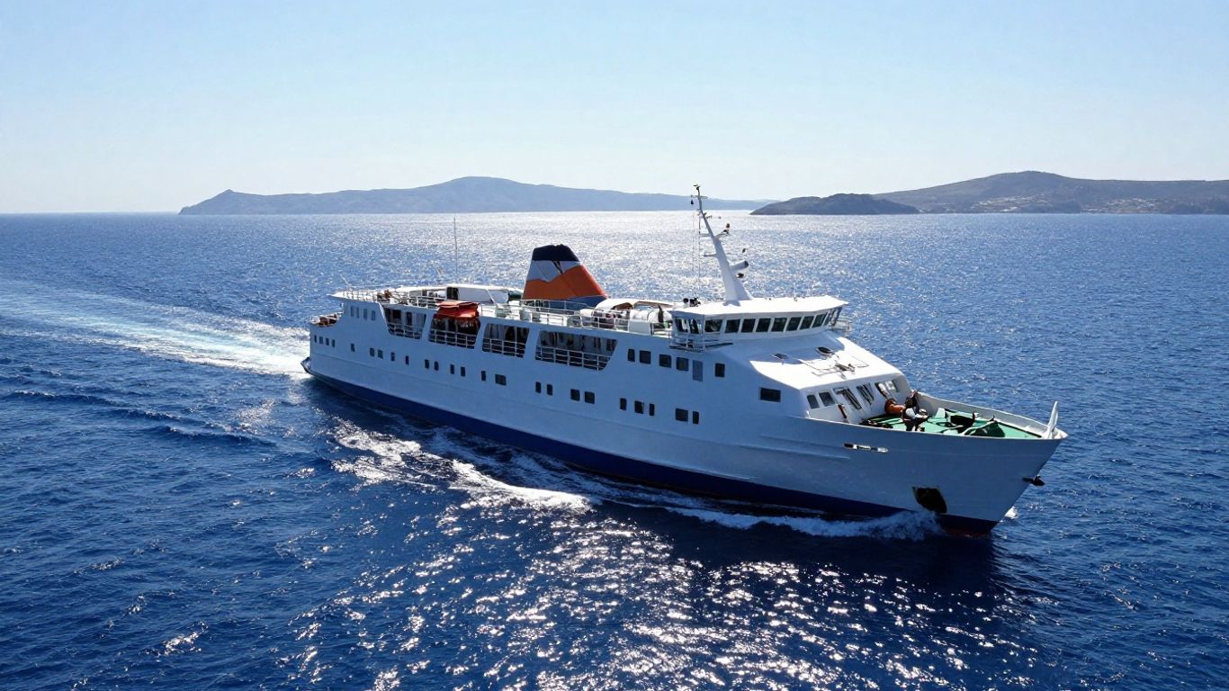 Ferry sailing between Sifnos and Paros islands.
