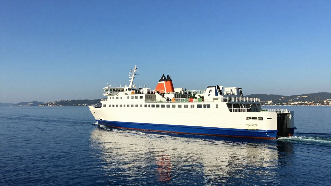 Ferry sailing across the Adriatic Sea.