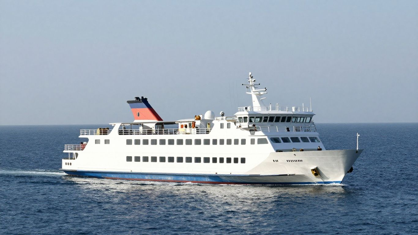 DFDS ferry sailing on the sea.